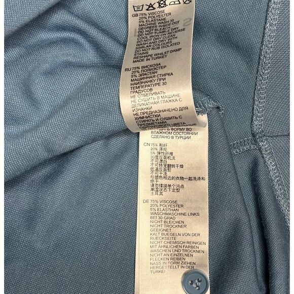 Reiss SASHA Light Blue Long Sleeve Cotton Jersey Over Shirt 2 Pockets size S - Picture 6 of 8